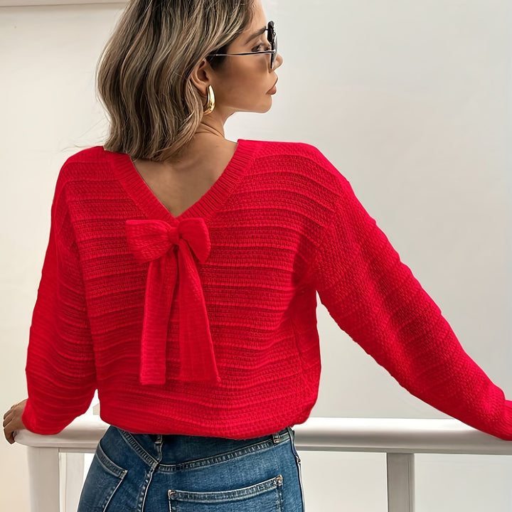 Imogen | Strickpullover mit Schleifendetail für Damen