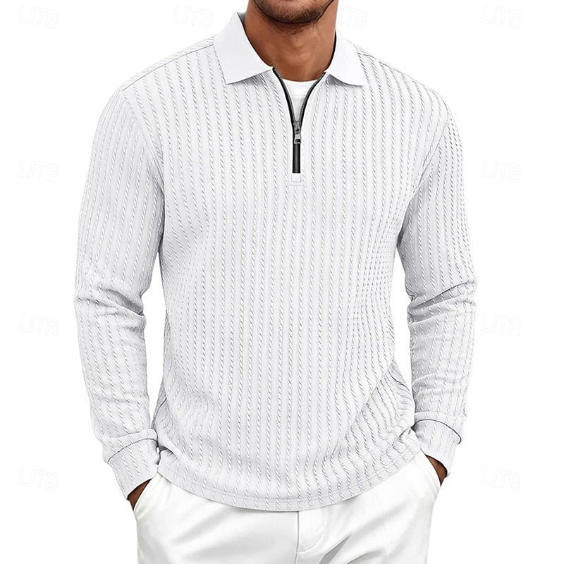 Rhett | Textured Quarter-Zip Polo Shirt – Moderner Stil für Männer