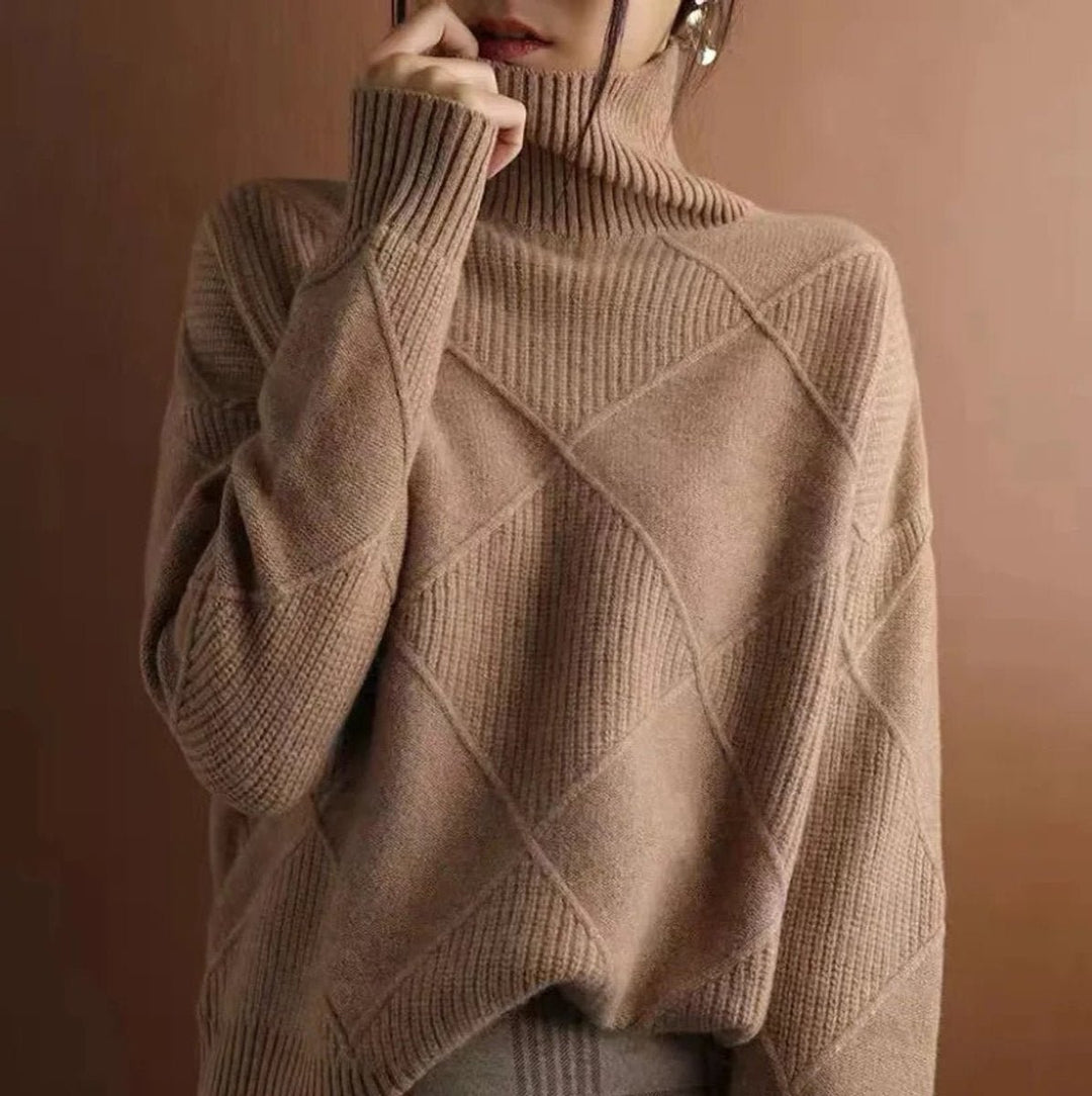 Greta | Rollkragenpullover – Lässiger Stil mit Rautenmuster für Damen