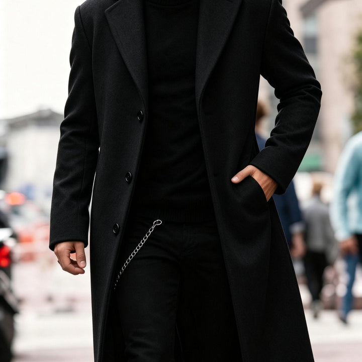 Chandler | Long Trench Coat – Timeless Elegance for Men
