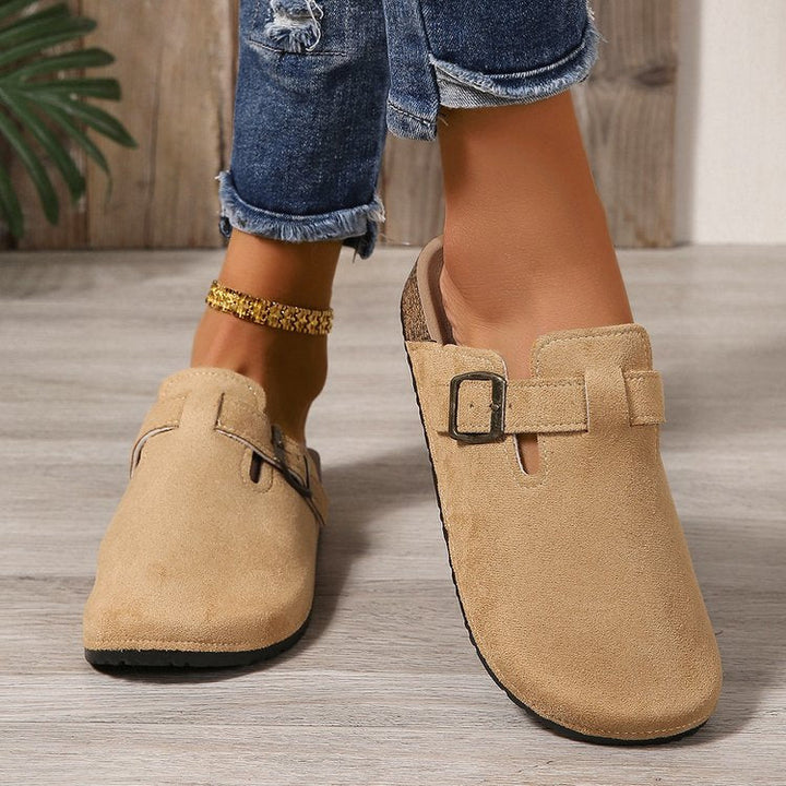 Charlotte | Elegant and Stylish Suede Mules with Buckle