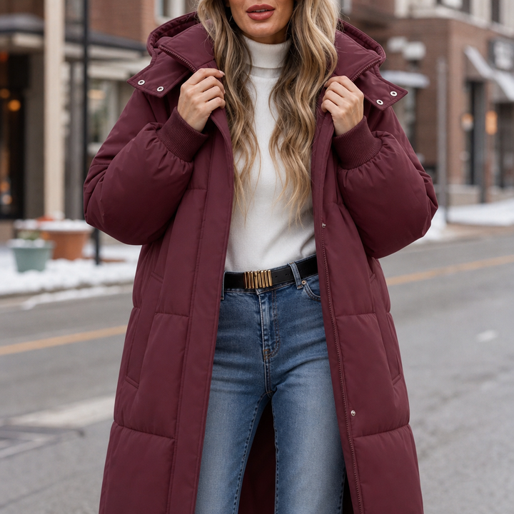 Wearbella | Long Hooded Puffer Coat – Eleganter Wintermantel für Frauen