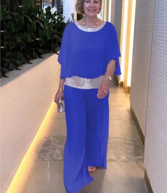 Katrin | Elegant, Flowing Two-Piece Set with Wide-Leg Trousers