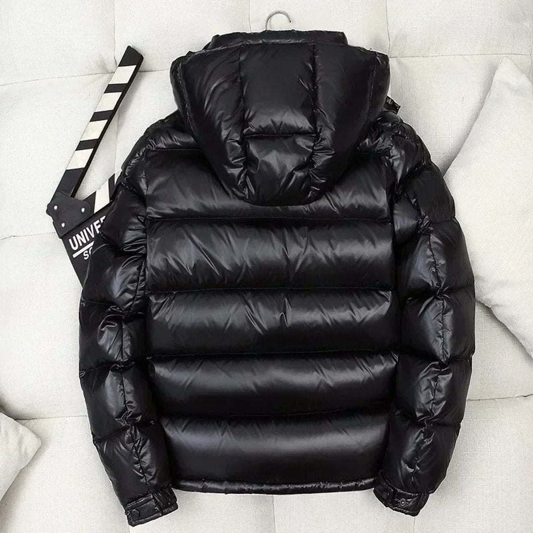 Moritz | Herren Winterjacke – Glänzende Daunen-Steppjacke mit Kapuze