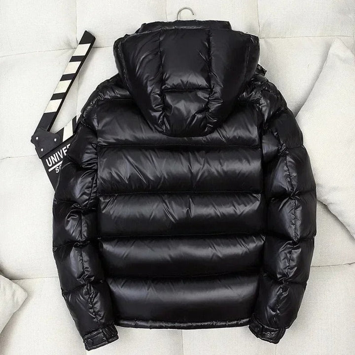 Moritz | Herren Winterjacke – Glänzende Daunen-Steppjacke mit Kapuze