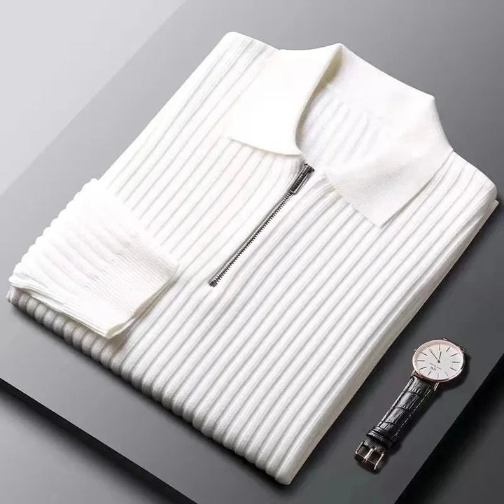 Nordic | Zip Sweater mit gestreiftem Muster für Herren