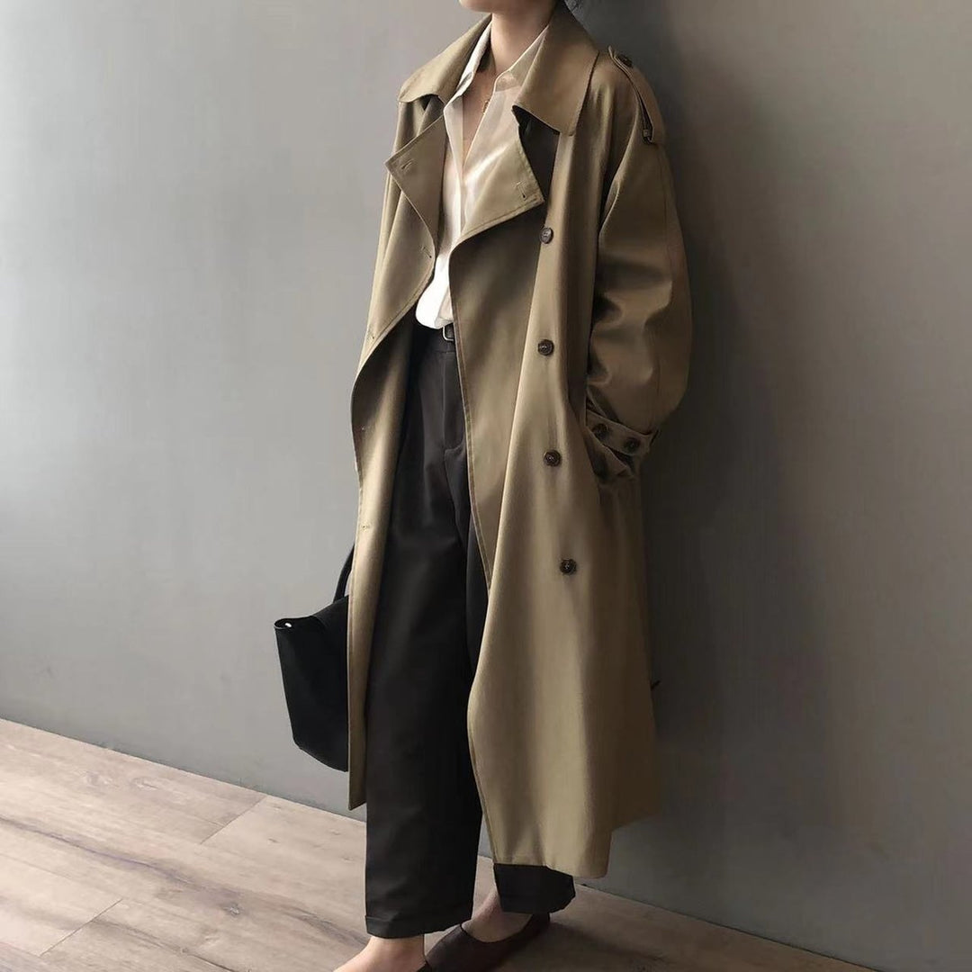 Amara | Water-Repellent Long Trench Coat with Classic Elegance