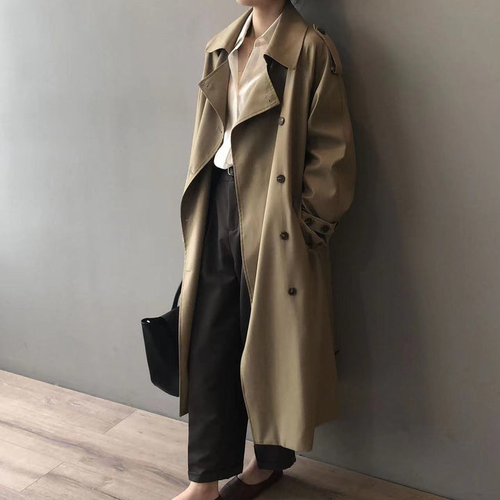 Amara | Water-Repellent Long Trench Coat with Classic Elegance