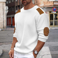 Lukas | Moderner Waffelstrick Strickpullover mit Kontrastdetails und Rundhalsausschnitt