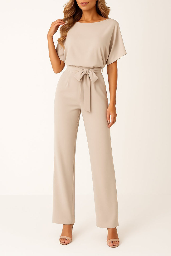 Greta | Weites-Bein Jumpsuit für Damen mit Bindegürtel