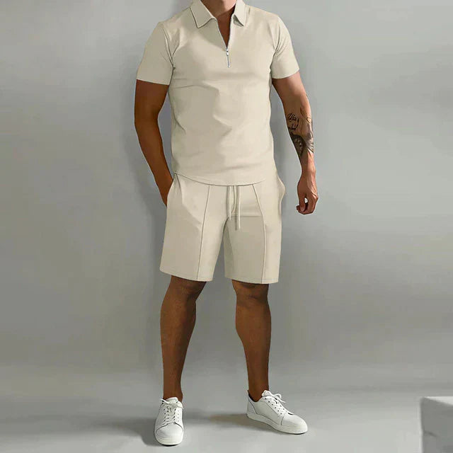 Jacob | Polo und Tailored Shorts Set – Elegante Kombination für Männer