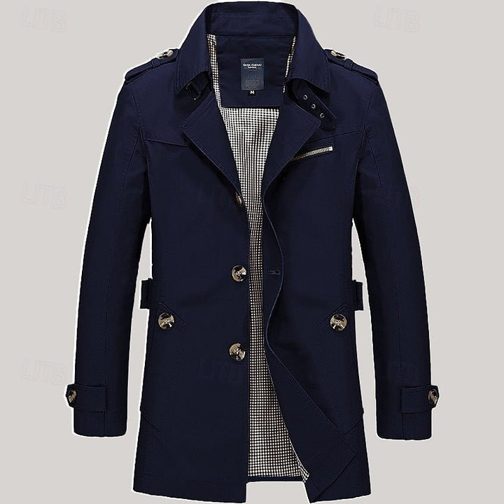 Lenny | Single-Breasted Trench Coat – Timeless Style for Men