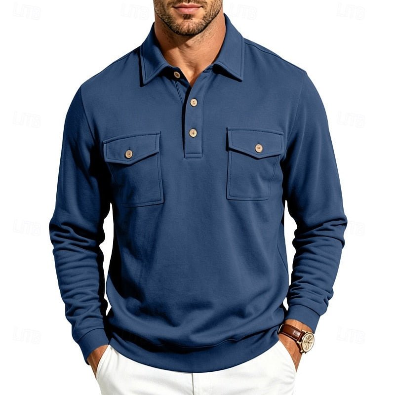 Harold | Langarm Polo-Shirt mit Taschen