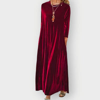 Camille | Elegantes Samtkleid in Maxilänge mit Fließendem Schnitt für Festliche Anlässe