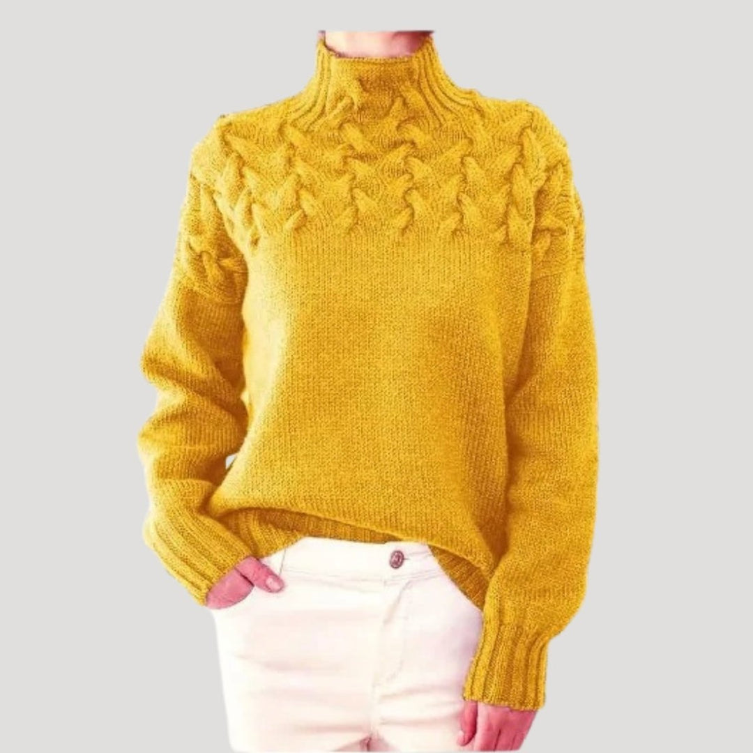 Sophia | Zopfmuster Rollkragen Strickpullover für Damen