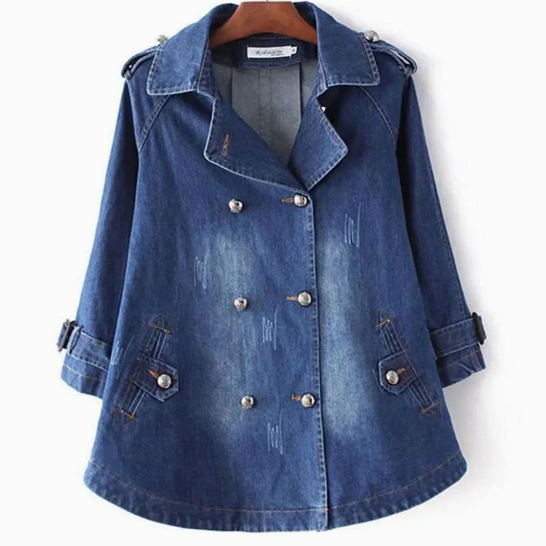 Sophie | Denim-Cape-Mantel – Oversized für Damen