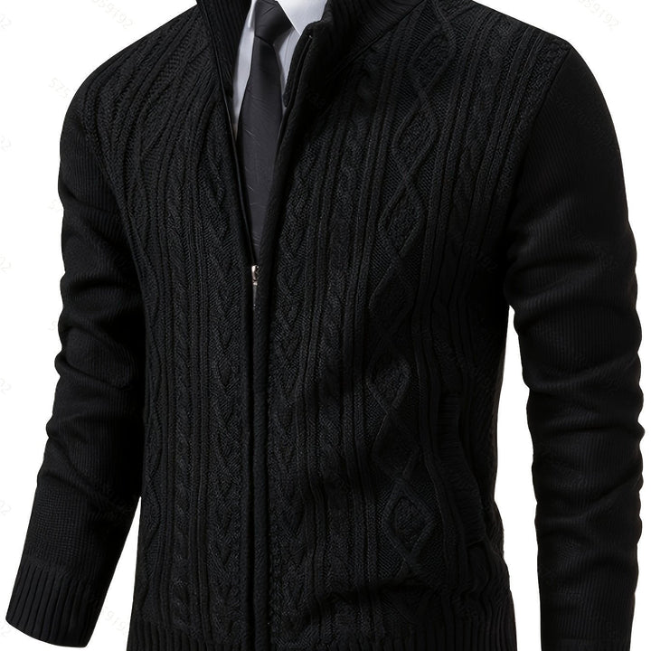 Walter | Full-Zip Cardigan – Textured Design for Men