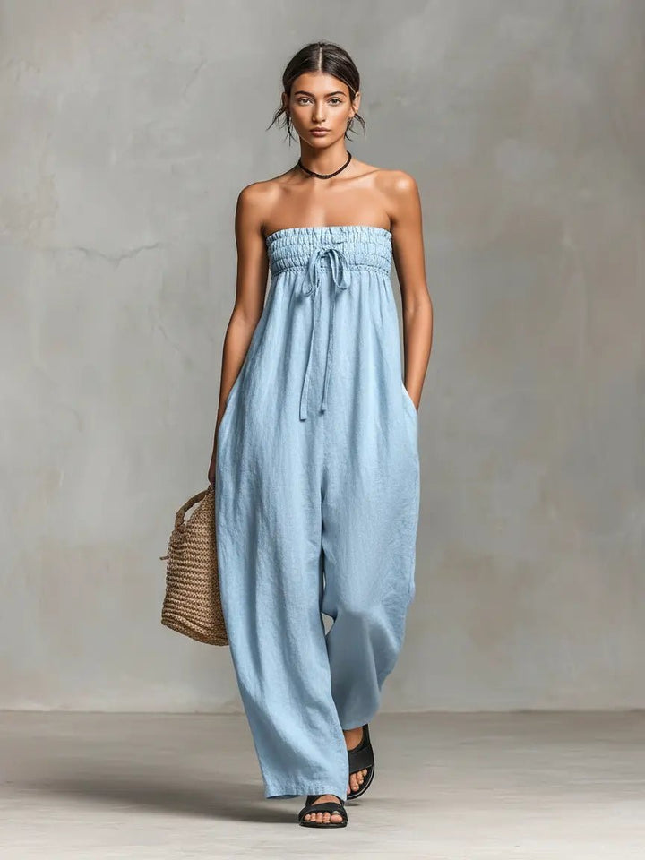 Hannah | Wide-Leg Jumpsuit – Trägerloser Stil für Damen