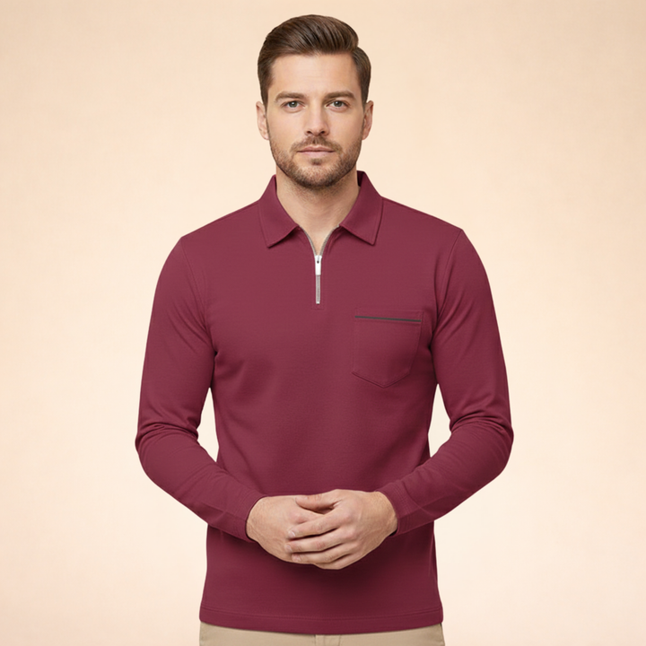 Patrick | Elegant breathable long-sleeve polo shirt