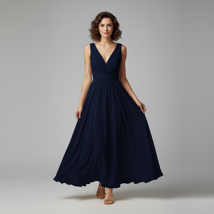 Sofia | Damen V Ausschnitt Maxikleid