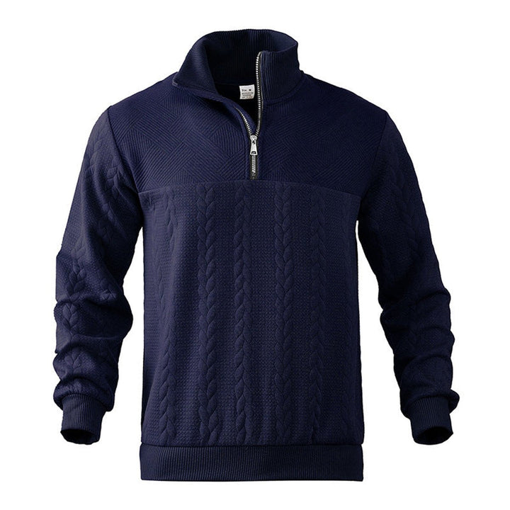 Julian | Klassischer Herren Zopfstrickpullover Mit Quarter-Zip