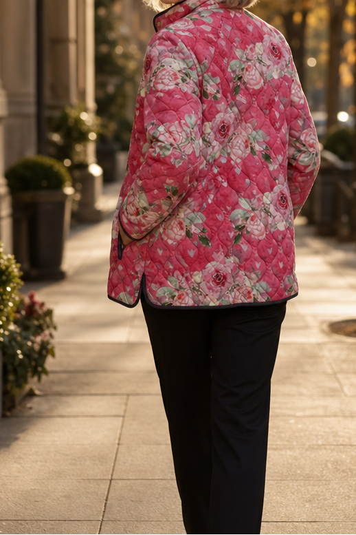 Wearbella | Floral Print Quilted Puffer Jacket für Frauen