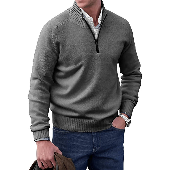 Owen | Elegant Men’s Knit Sweater with Quarter-Zip