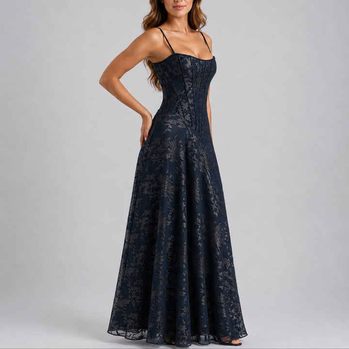 Marlene | Elegantes Herbst-Hochzeitskleid Mit Floralem Jacquard