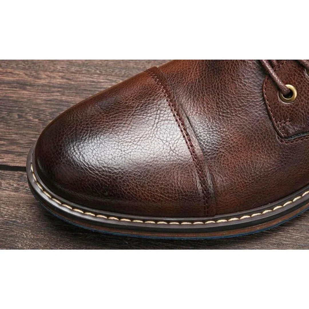 Victor | Elegant Genuine Leather Oxford Boots for Men