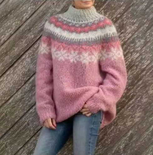 Daria | Wollpullover mit nordischem Muster für Frauen