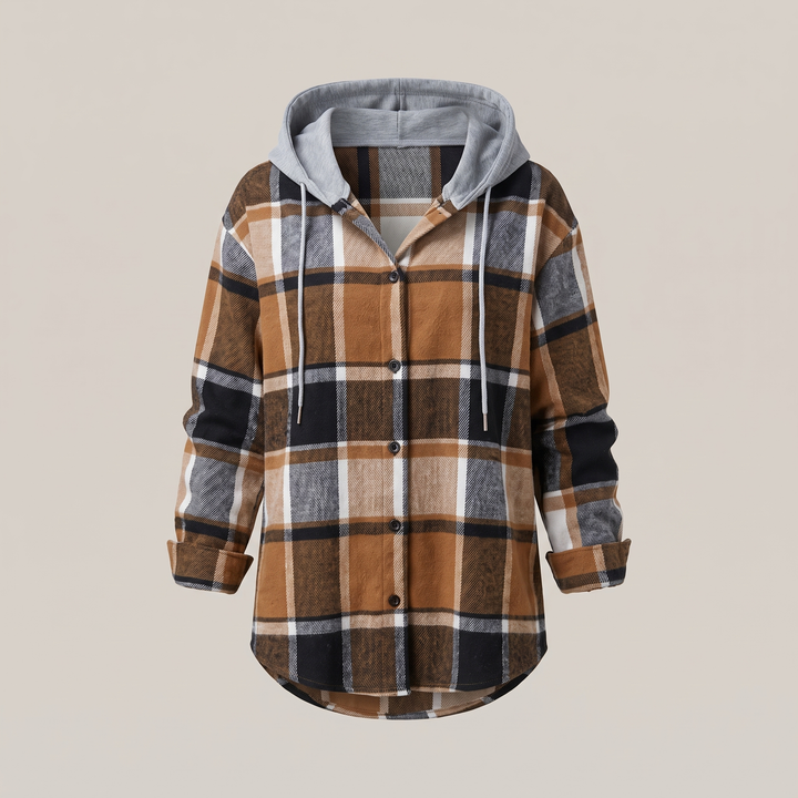 Glenna | Highland Plaid Hooded Coat – Modischer Komfort für Frauen