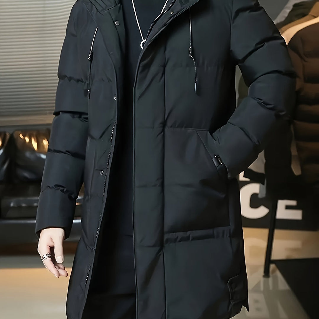 Donovan | Hooded Longline Puffer Coat – Eleganter Winterstil für Männer