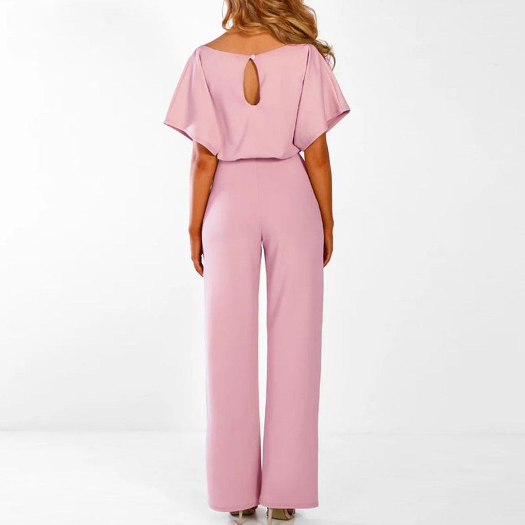 Viola | Damen Jumpsuit – Lässiger Kurzarm-Stil mit Gürtel