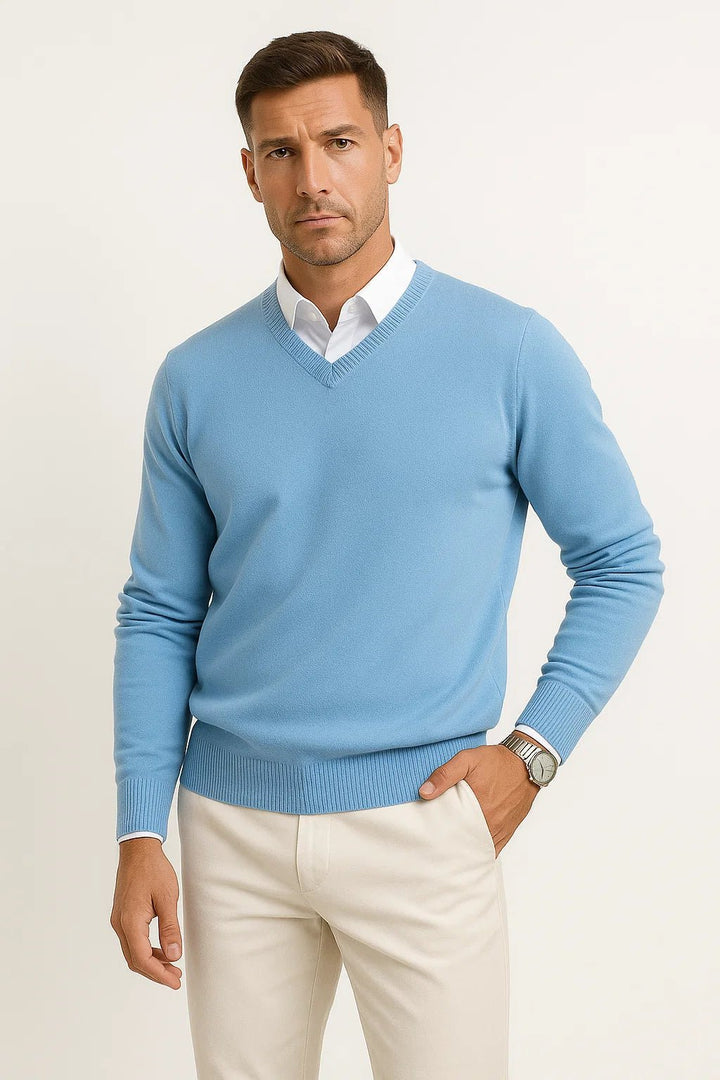 Tom | Cashmere V-Neck Slim Fit Sweater for Men