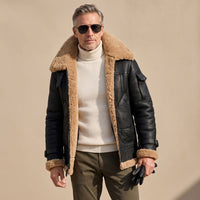 William | Men's shearling jacket in a classic aviator style
