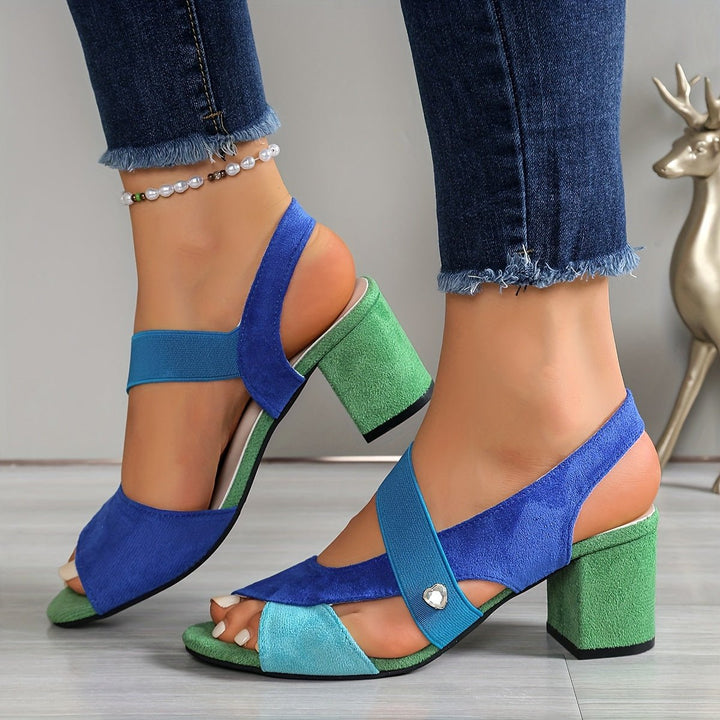 Kimberly | Orthopädische Blockabsatzschuhe – Elegante offene Zehen für Frauen
