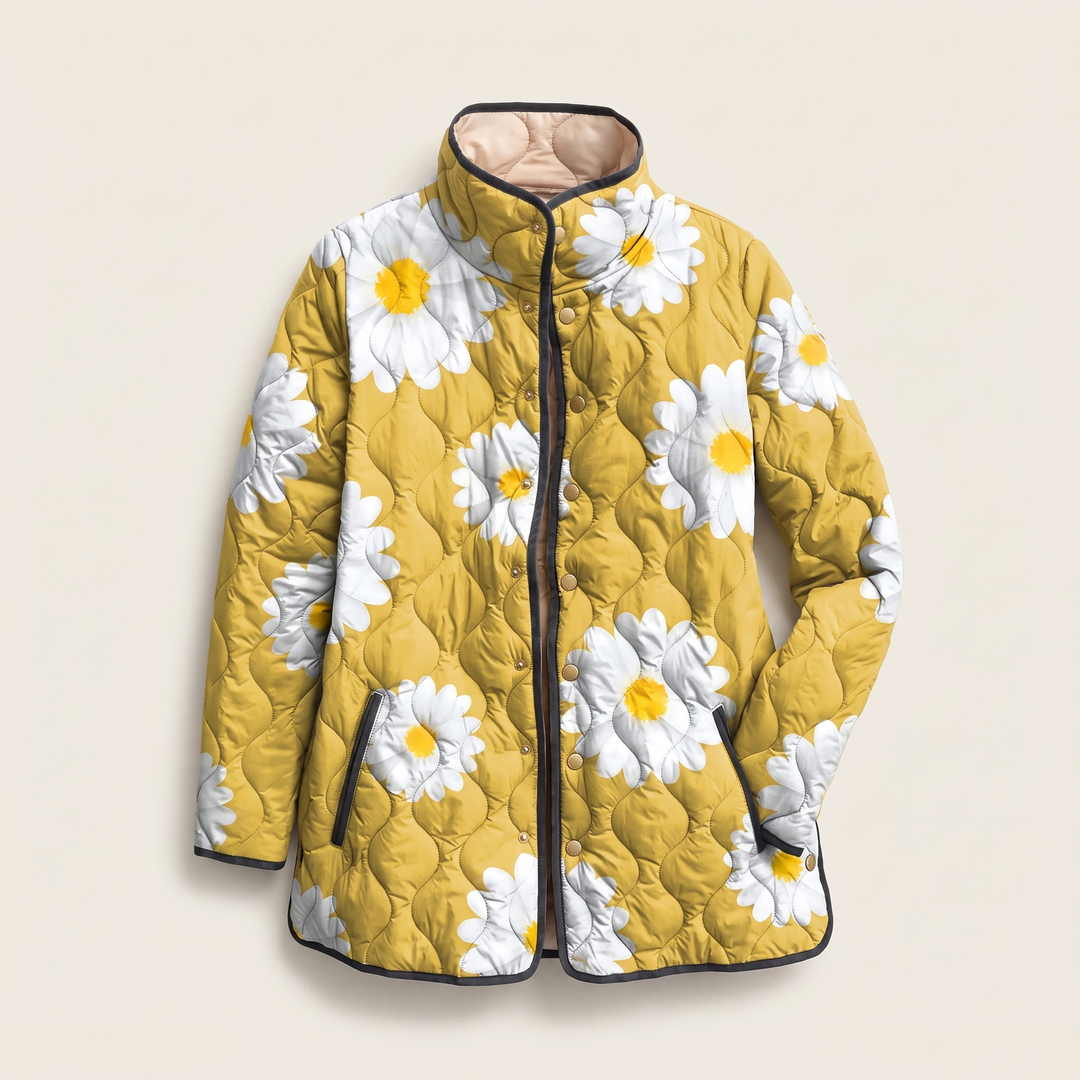 Mira | Quilted Jacket – Elegante Blumenmuster für Frauen