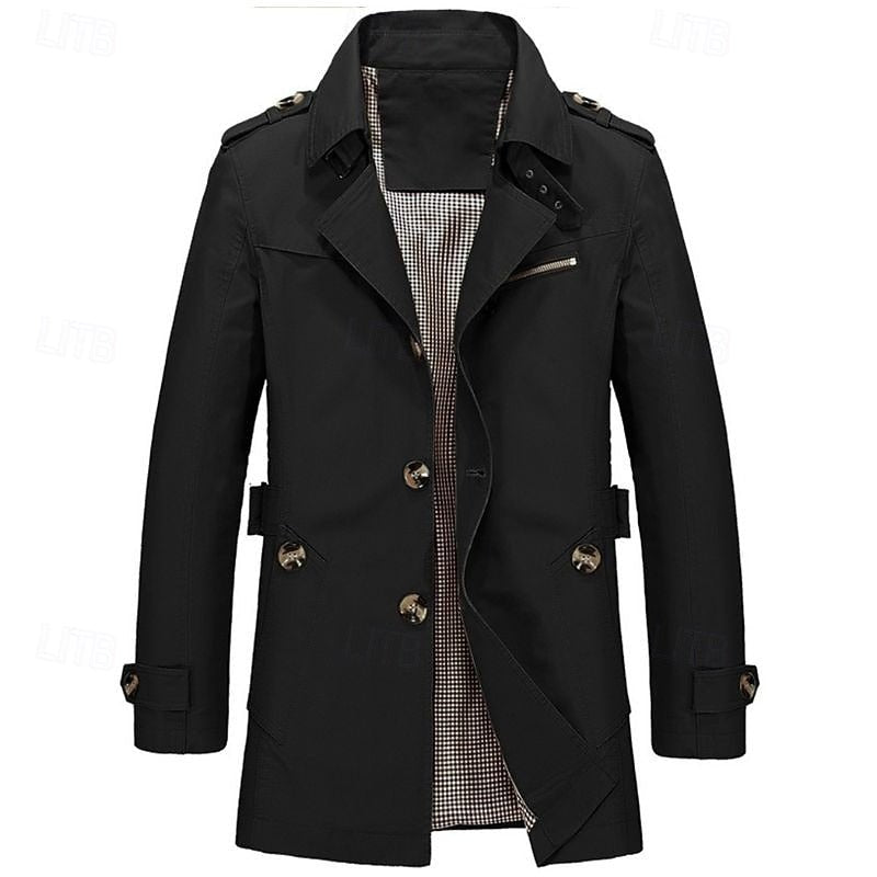 Lenny | Single-Breasted Trench Coat – Timeless Style for Men
