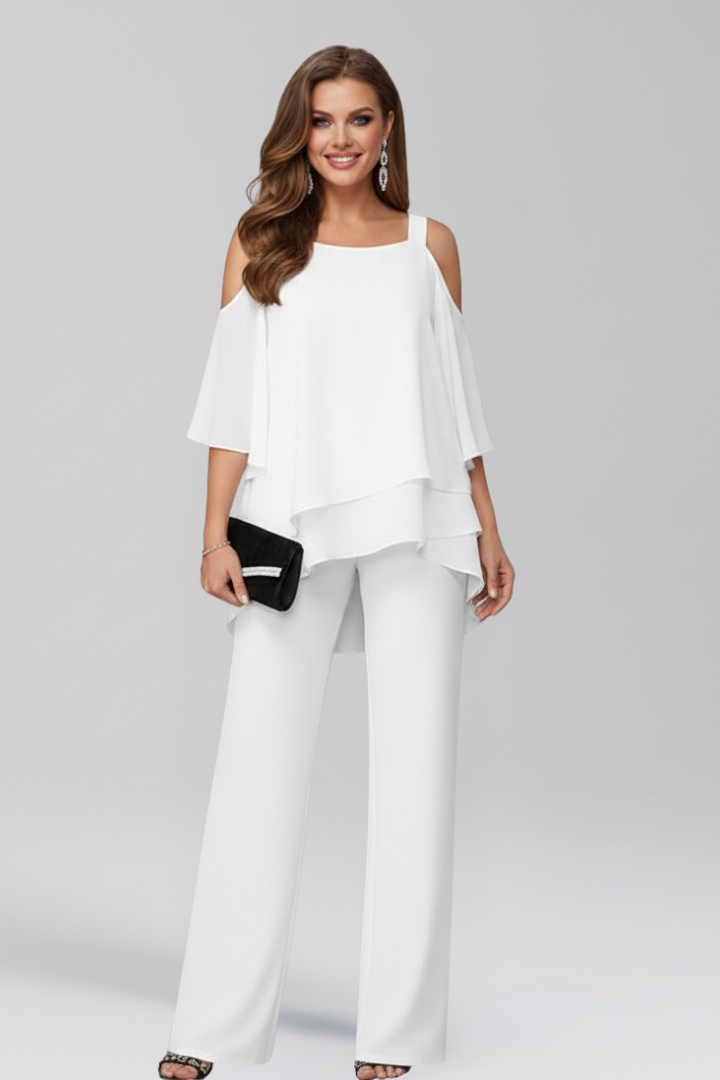 Jana | Wide-Leg Jumpsuit – Elegantes Cold-Shoulder-Design für Damen