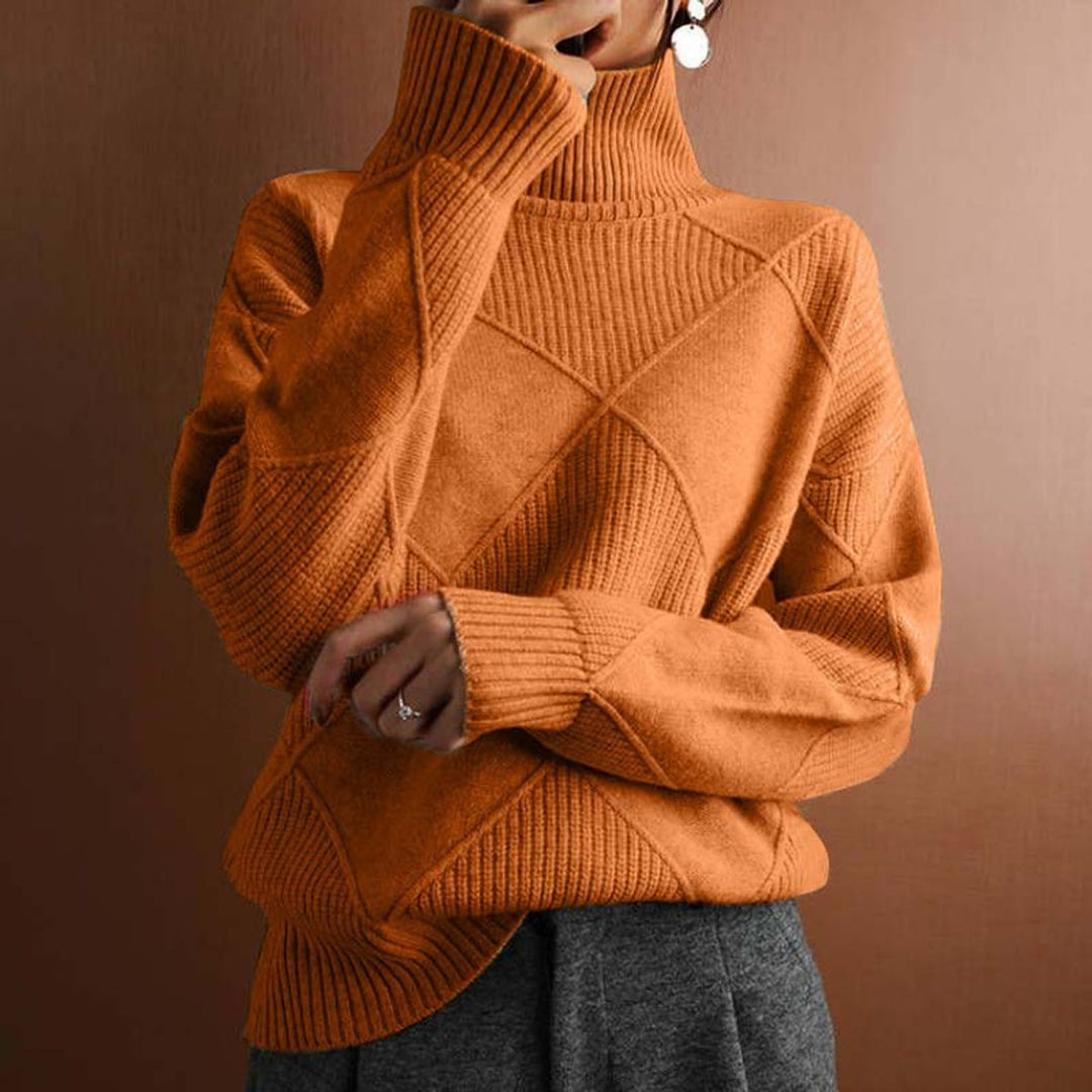 Greta | Rollkragenpullover – Lässiger Stil mit Rautenmuster für Damen