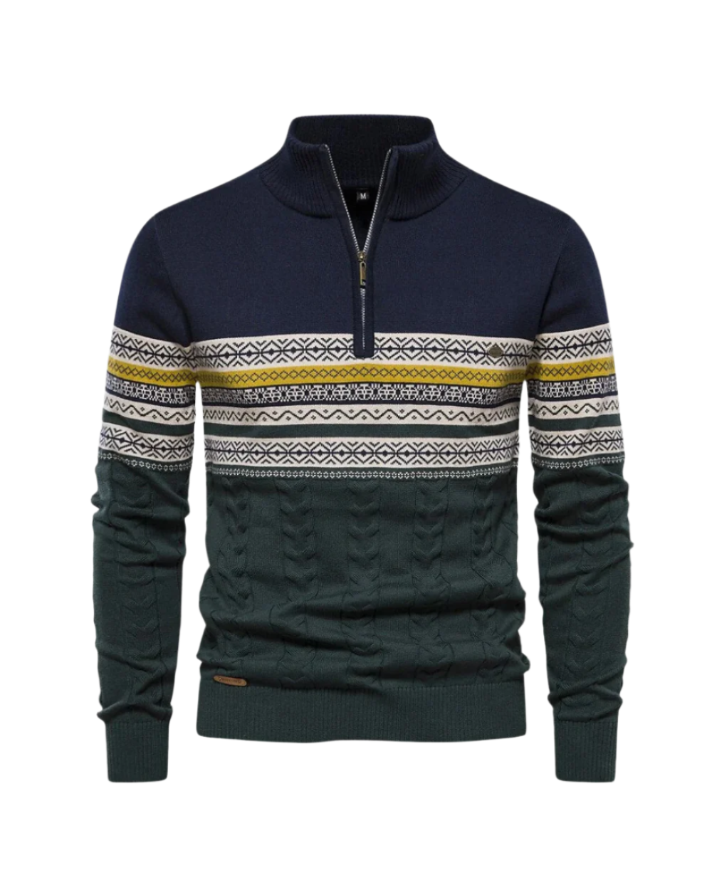 Givalli | Baumwoll Zip-Pullover mit Muster