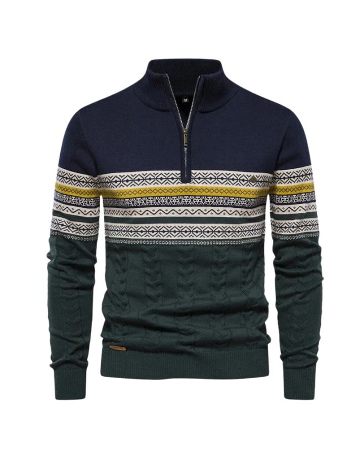 Givalli | Baumwoll Zip-Pullover mit Muster