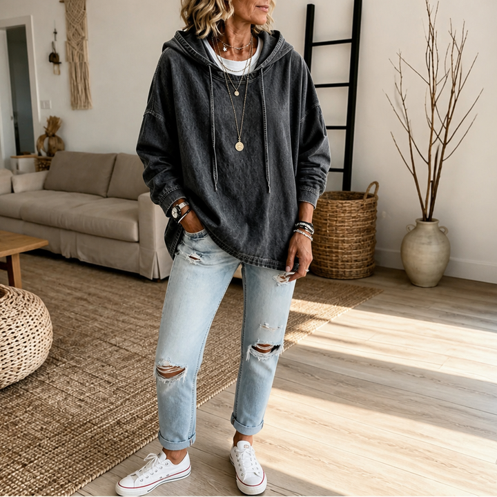 Denimelle | Denim-Look Hoodie – Lässiger Stil für Frauen