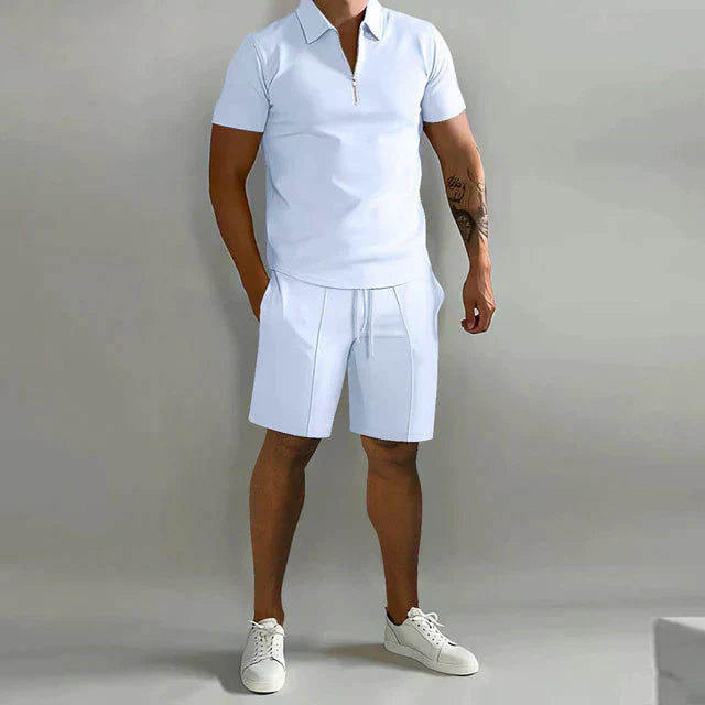 Jacob | Polo und Tailored Shorts Set – Elegante Kombination für Männer