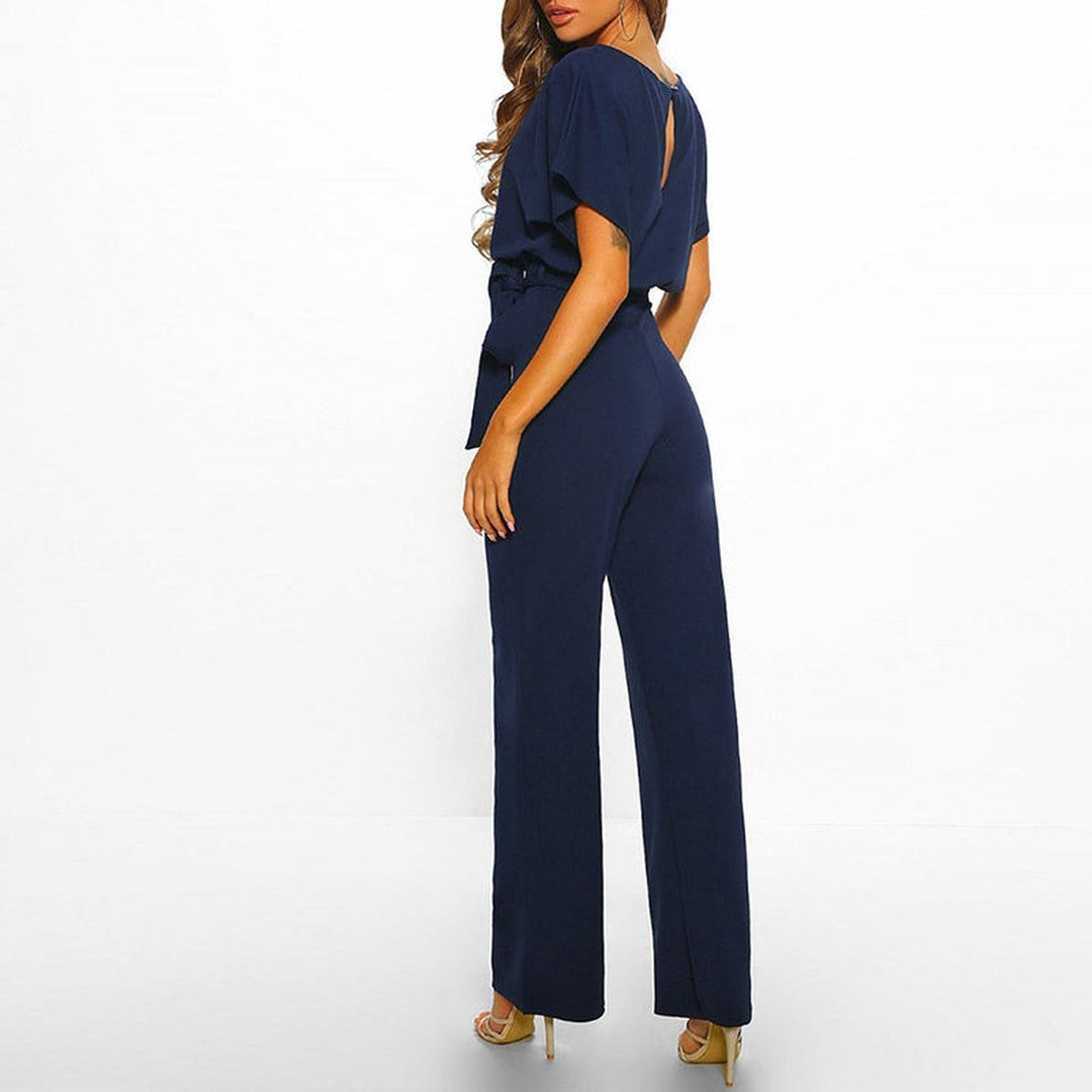Viola | Damen Jumpsuit – Lässiger Kurzarm-Stil mit Gürtel