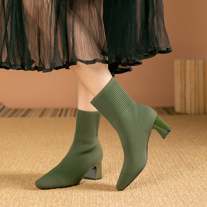 Kerstin | Modern and Elegant Knit Ankle Boots