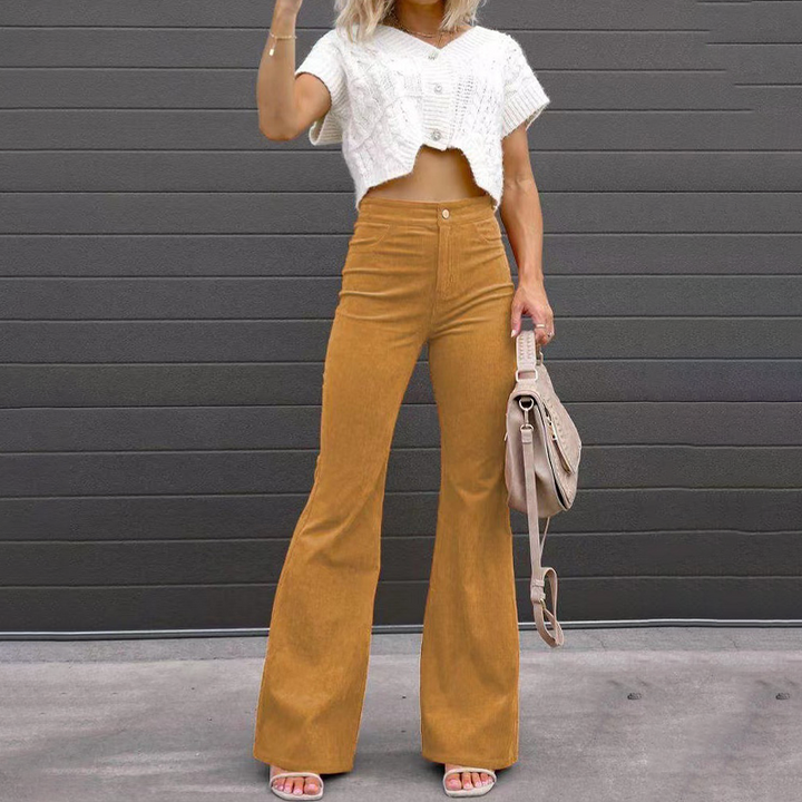 Courtney | Curve-Fit Bellbottoms – Chic High-Waisted Style for Women