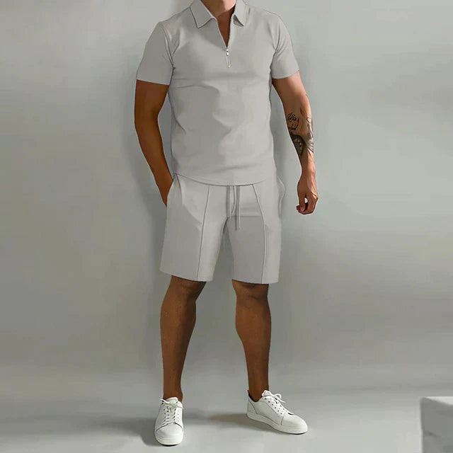 Jacob | Polo und Tailored Shorts Set – Elegante Kombination für Männer