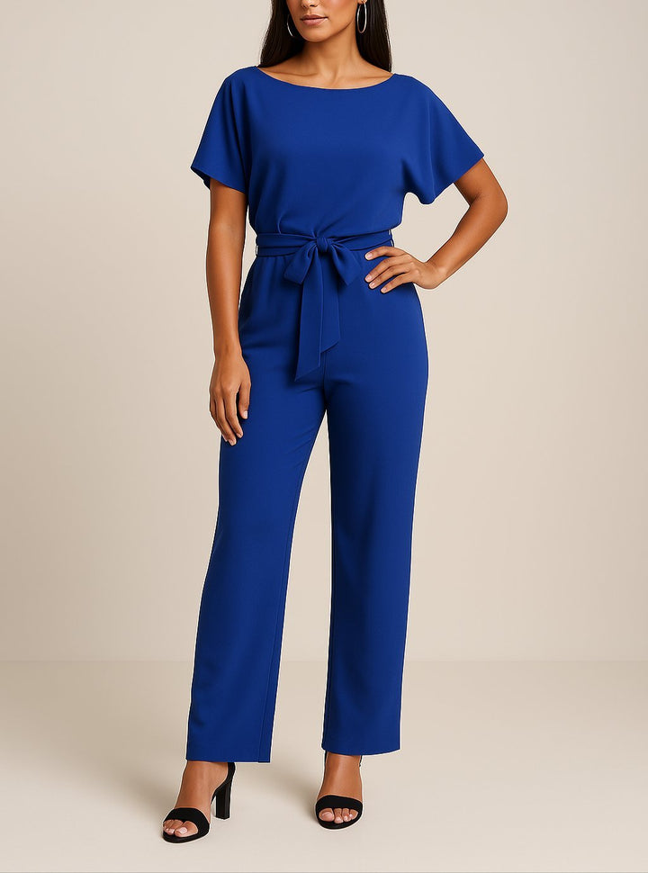 Greta | Weites-Bein Jumpsuit für Damen mit Bindegürtel
