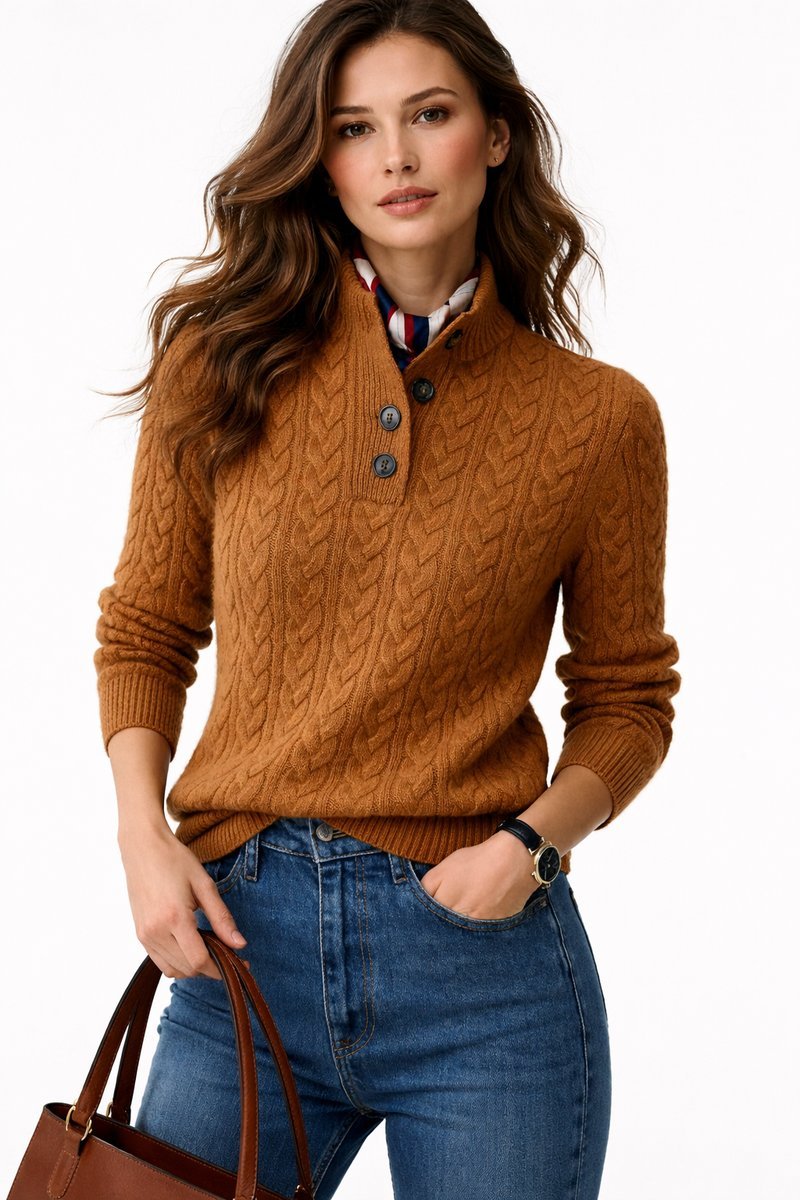Elisabeth | Zopfstrick Rollkragenpullover für Damen